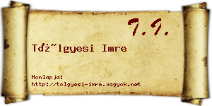 Tölgyesi Imre névjegykártya