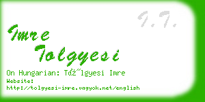imre tolgyesi business card